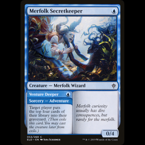 MTG  (Merfolk Secretkeeper // Venture Deeper) Throne of Eldraine eld#53