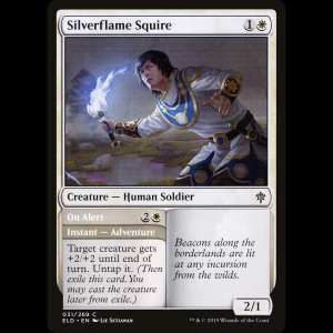 MTG  (Silverflame Squire // On Alert) Throne of Eldraine eld#31