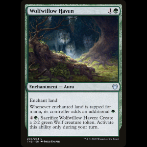 MTG Refugio del sauce lobera (Wolfwillow Haven) Theros Beyond Death thb#205