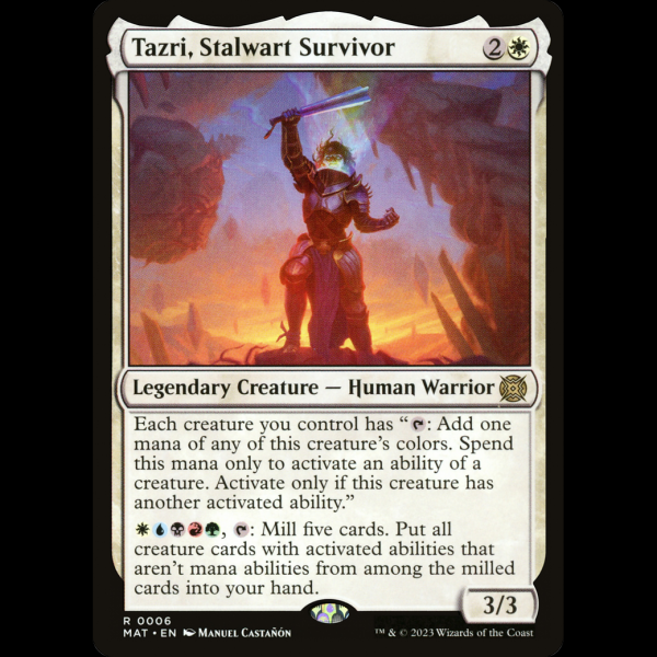 MTG Tazri, Stalwart Survivor March of the Machine: The Aftermath mat#6 - Madtoyz MTG Tazri, Stalwart Survivor March of the Machine: The Aftermath mat#6 - Madtoyz