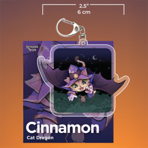 Gatherers Tavern Cinnamon Cat Dragon Keychain Llavero