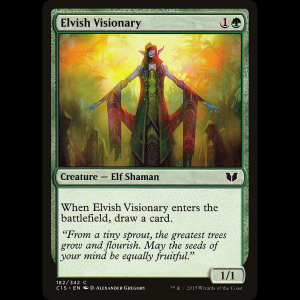MTG Visionaria élfica (Elvish Visionary) Commander 2015 c15#182