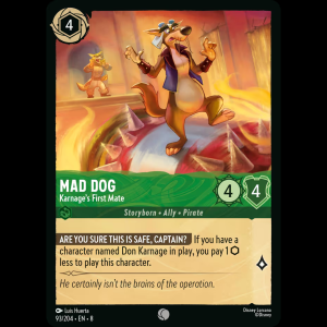 Lorcana Mad Dog - Karnage's First Mate - Reign of Jafar 8#93