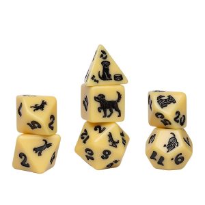 Dados Sirius Dice Animal Golden Pup Set D7 D&D