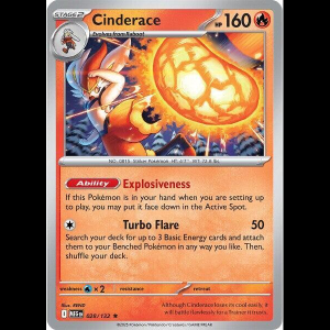 Pokemon TCG Cinderace - Mega Evolution - Reverse Holofoil