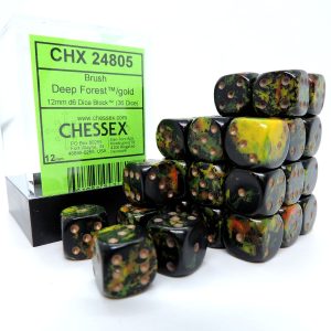 Chessex Dados 12mm Deep Forest Brush Dice D6