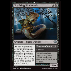 MTG Scathing Shadelock // Venomous Words Secrets of Strixhaven sos#98