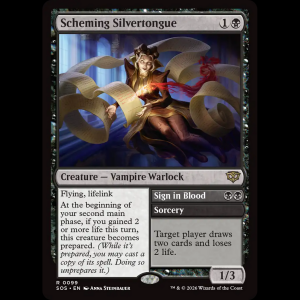 MTG Scheming Silvertongue // Sign in Blood Secrets of Strixhaven sos#99