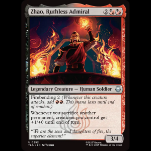 MTG Zhao, Ruthless Admiral Avatar: The Last Airbender tla#252
