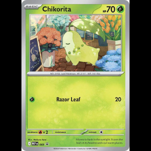 Pokemon TCG Chikorita (Cosmos Holo) - Mega Evolution Promo - Holofoil