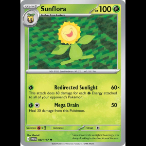 Pokemon TCG Sunflora - 007/167 - Twilight Masquerade - Reverse Holofoil