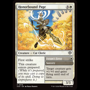 MTG  (Honorbound Page // Forum's Favor) Secrets of Strixhaven sos#19