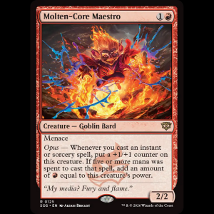 MTG Maestra magmacor (Molten-Core Maestro) Secrets of Strixhaven sos#125