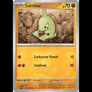 Pokemon TCG Larvitar - Obsidian Flames - Reverse Holofoil