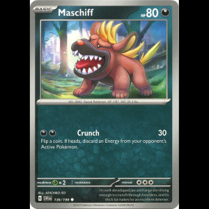 Pokemon TCG Maschiff - 136/198 - Scarlet & Violet Base Set - Reverse Holofoil