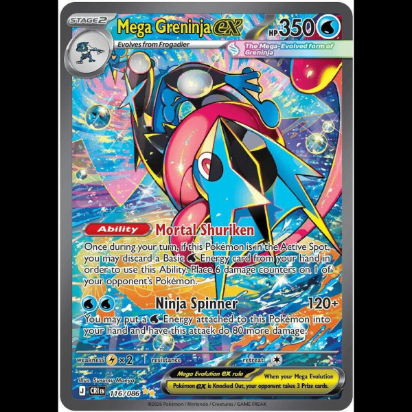 Pokemon TCG Mega Greninja ex - 116/086 - Chaos Rising - Holofoil