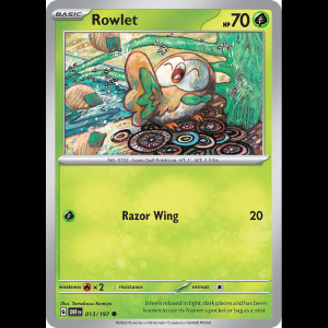Pokemon TCG Rowlet - Obsidian Flames - Reverse Holofoil