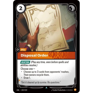 Riftbound Disposal Order - Unleashed - FOIL 103/219