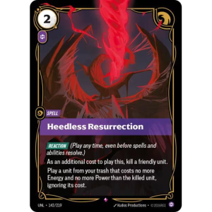Riftbound Heedless Resurrection - Unleashed - FOIL 142/219
