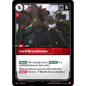 Riftbound Lord Broadmane - Unleashed 012/219