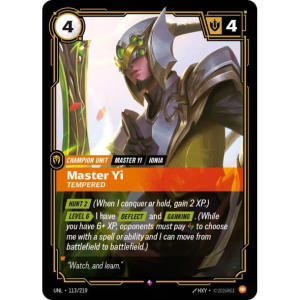 Riftbound Master Yi - Tempered - Unleashed - FOIL 113/219