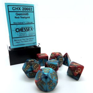 Chessex Dados 10mm Mini Gemini Red Teal Gold D7