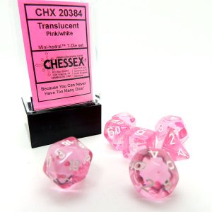 Chessex Dados 10mm Mini Translucent Pink White D7