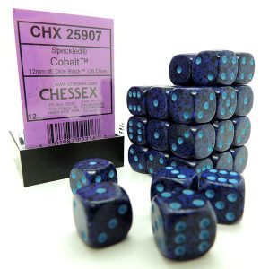 Chessex Dados 12mm Speckeld Cobalt Dice D6