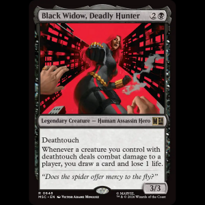 MTG Black Widow, Deadly Hunter Marvel Super Heroes Commander msc#648