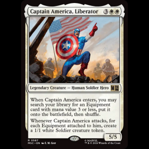 MTG Captain America, Liberator Marvel Super Heroes Commander msc#587