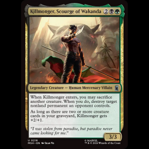 MTG Killmonger, Scourge of Wakanda Marvel Super Heroes msh#218