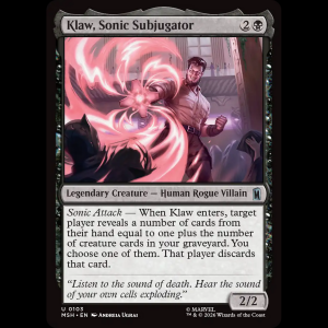 MTG Klaw, Sonic Subjugator Marvel Super Heroes msh#103