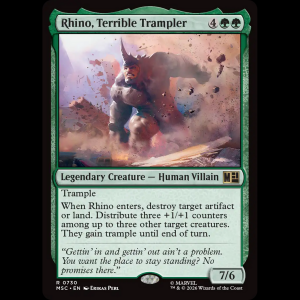 MTG Rhino, Terrible Trampler Marvel Super Heroes Commander msc#730