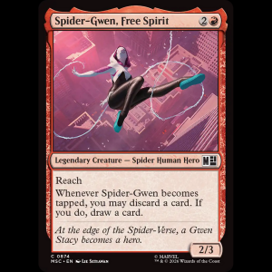 MTG Spider-Gwen, Free Spirit Marvel Super Heroes Commander msc#874