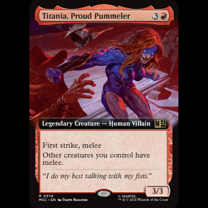 MTG Titania, Proud Pummeler Marvel Super Heroes Commander msc#374