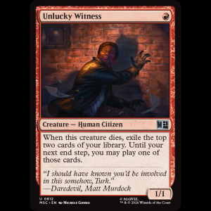 MTG Unlucky Witness Marvel Super Heroes Commander msc#812