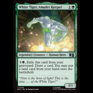 MTG White Tiger, Amulet Keeper Marvel Super Heroes Commander msc#736