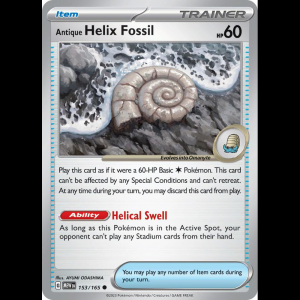 Pokemon TCG Antique Helix Fossil - Scarlet & Violet 151 - Reverse Holofoil
