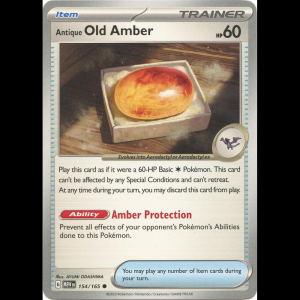 Pokemon TCG Antique Old Amber - Scarlet & Violet 151 - Reverse Holofoil