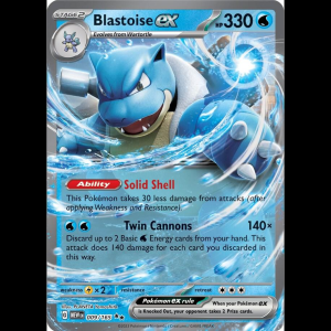 Pokemon TCG Blastoise ex - 009/165 - Scarlet & Violet 151 - Holofoil