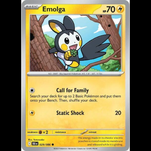 Pokemon TCG Emolga - Black Bolt - Reverse Holofoil