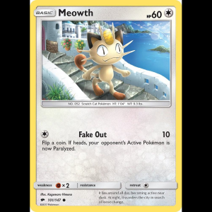 Pokemon TCG Meowth - SM - Burning Shadows