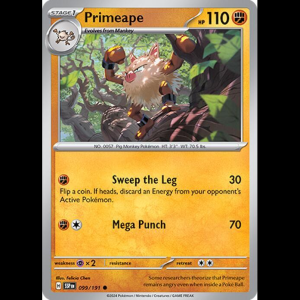 Pokemon TCG Primeape - Surging Sparks - Reverse Holofoil