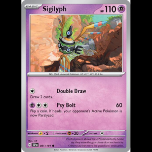 Pokemon TCG Sigilyph - Surging Sparks - Reverse Holofoil