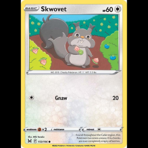 Pokemon TCG Skwovet - Lost Origin - Reverse Holofoil