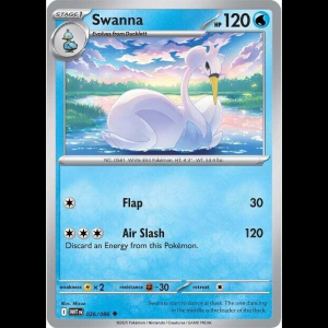 Pokemon TCG Swanna - White Flare - Reverse Holofoil
