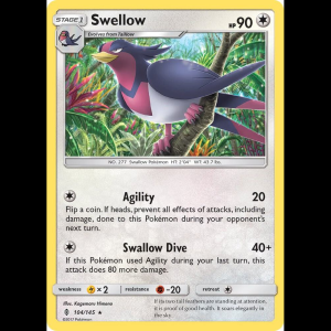 Pokemon TCG Swellow - SM - Guardians Rising - Reverse Holofoil