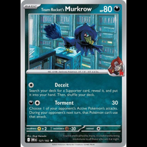 Pokemon TCG Team Rocket's Murkrow - 127/182 - Destined Rivals - Reverse Holofoil