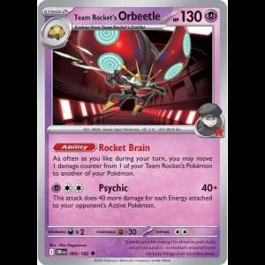 Pokemon TCG Team Rocket's Orbeetle - 089/182 - Destined Rivals - Reverse Holofoil