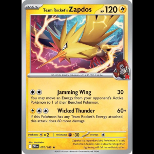 Pokemon TCG Team Rocket's Zapdos - Destined Rivals - Holofoil